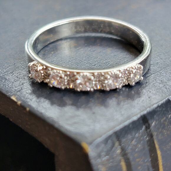 Classic Rhodium-Plated Size 9 Eternity Band with Sparkling Diamonds - Picture 5 of 9